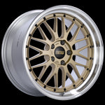 BBS LM 19x10 5x120 ET25 Gold Center Polished Lip Wheel -82mm PFS/Clip Required