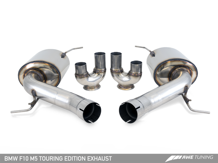 AWE Tuning BMW F10 M5 Touring Edition Axle Back Exhaust, Diamond Black Tips - autotalent