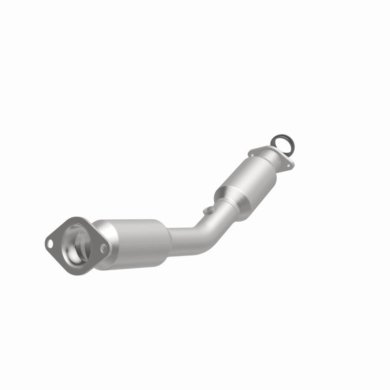MagnaFlow 551753 carb direct-fit catalytic converter, opposite front three-quarter view of the turntable spin
