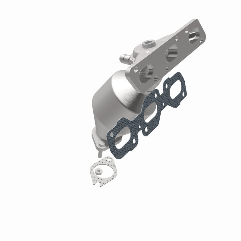 MagnaFlow 452010 carb manifold converter, opposite rear three-quarter view of the turntable spin