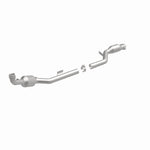 MagnaFlow 51696 oem grade direct-fit catalytic converter, front three-quarter view of the turntable spin
