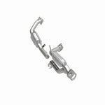 MagnaFlow 444034 carb direct-fit catalytic converter, front three-quarter view of the turntable spin