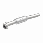 MagnaFlow 51084 oem grade direct-fit catalytic converter, front three-quarter view of the turntable spin