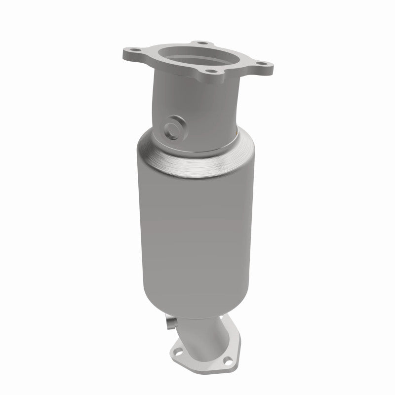 MagnaFlow 5561163 carb direct-fit catalytic converter, rear three-quarter view of the turntable spin