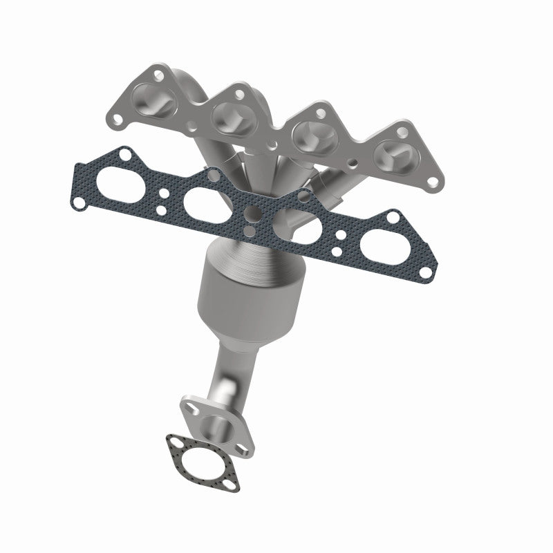 MagnaFlow 52447 oem grade manifold converter, side view of the turntable spin