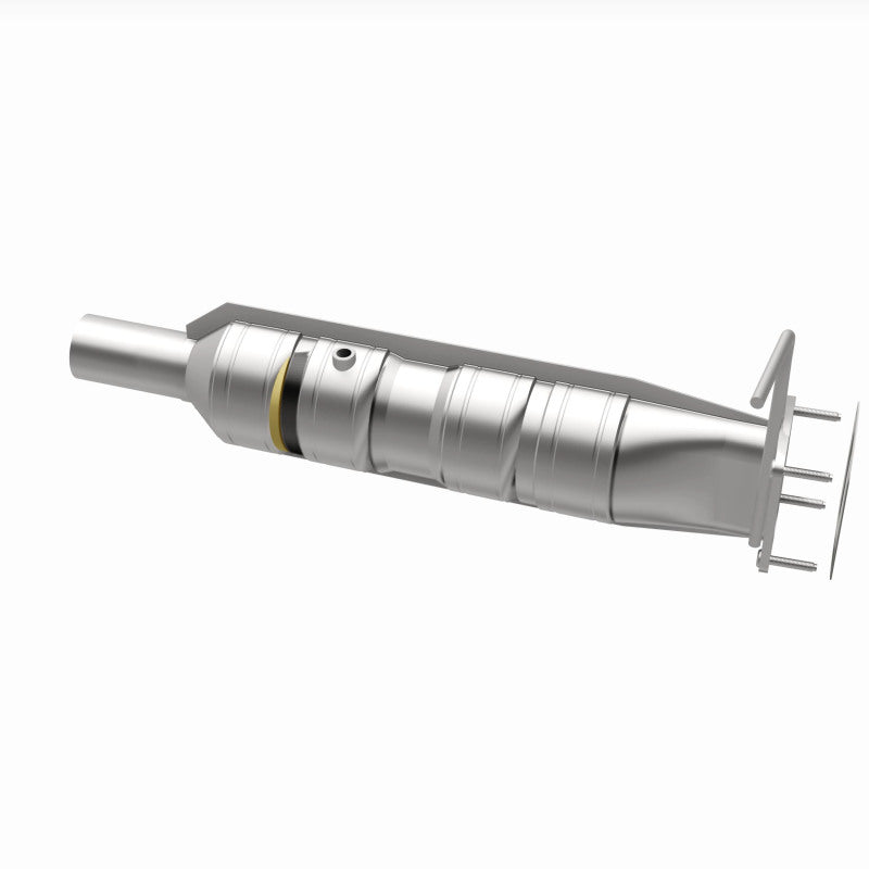 MagnaFlow 280436 oem grade direct-fit catalytic converter, opposite rear three-quarter view of the turntable spin