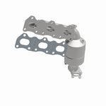 MagnaFlow 51272 oem grade manifold converter, front three-quarter view of the turntable spin