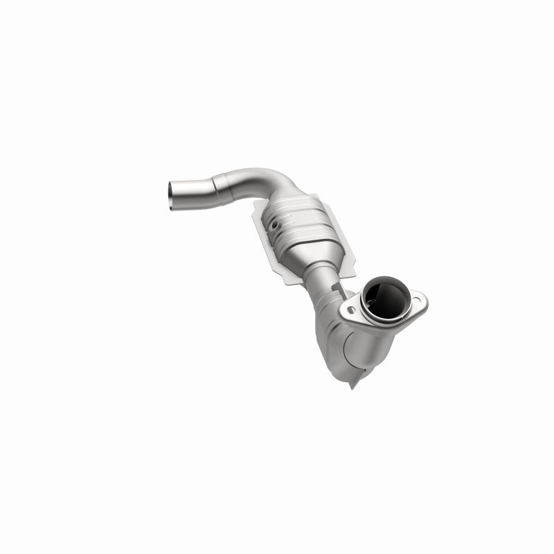 MagnaFlow 447135 carb direct-fit catalytic converter, opposite side view of the turntable spin