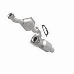 MagnaFlow 441118 carb direct-fit catalytic converter, front three-quarter view of the turntable spin