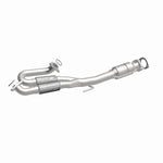 MagnaFlow 52234 oem grade direct-fit catalytic converter, front three-quarter view of the turntable spin