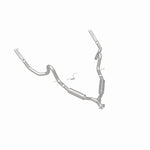 MagnaFlow 15717 street series cat-back exhaust, rear three-quarter view of the turntable spin