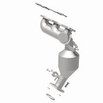 MagnaFlow 52018 oem grade manifold converter, rear view of the turntable spin