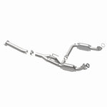 MagnaFlow 24081 hm grade direct-fit catalytic converter, opposite rear three-quarter view of the turntable spin