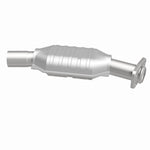 MagnaFlow 93431 epa direct-fit catalytic converter, side view of the turntable spin