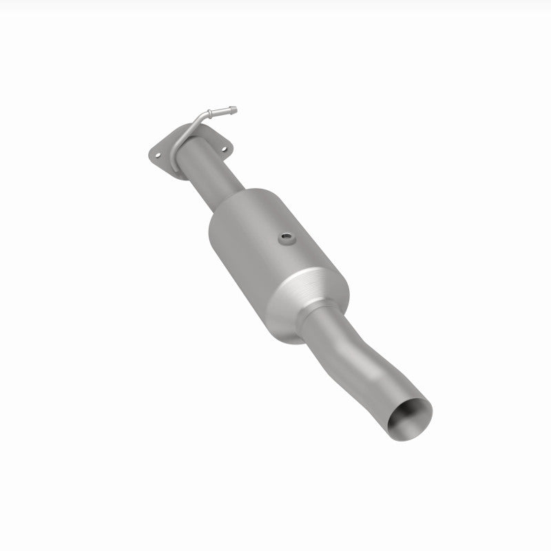 MagnaFlow 280434 oem grade direct-fit catalytic converter, rear three-quarter view of the turntable spin