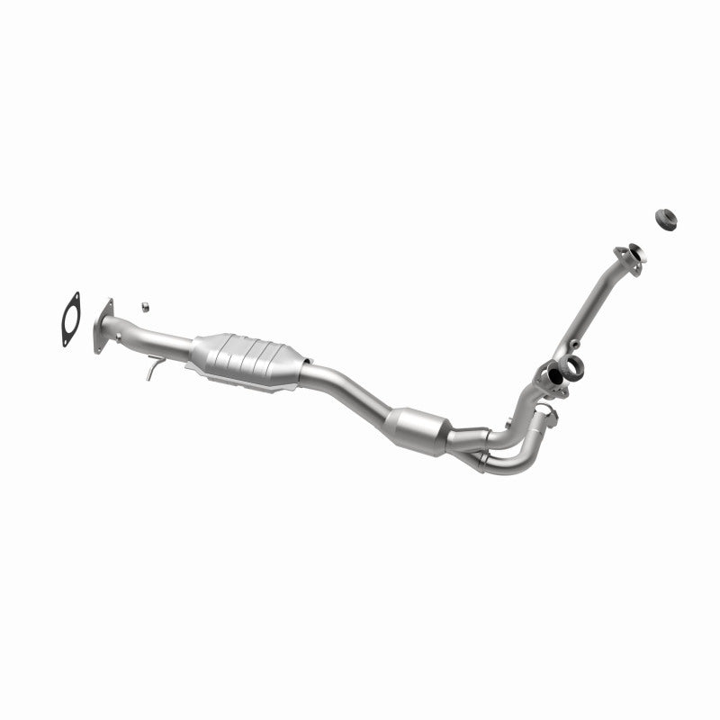 MagnaFlow 49898 oem grade direct-fit catalytic converter, opposite rear three-quarter view of the turntable spin