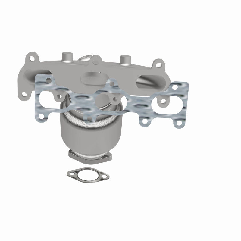 MagnaFlow 452044 carb manifold converter, side view of the turntable spin