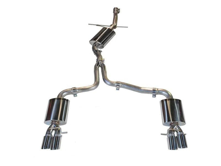 AWE Tuning B8 A4 Touring Edition Exhaust - Quad Tip, Diamond Black Tips - autotalent