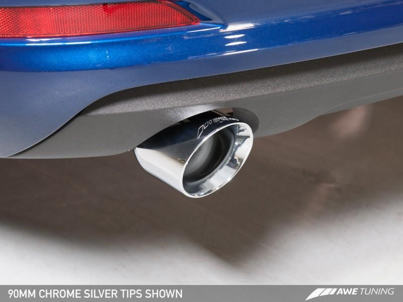 AWE Tuning Audi A3 Touring Edition Exhaust - Dual Outlet, Chrome Silver 90 mm Tips - autotalent