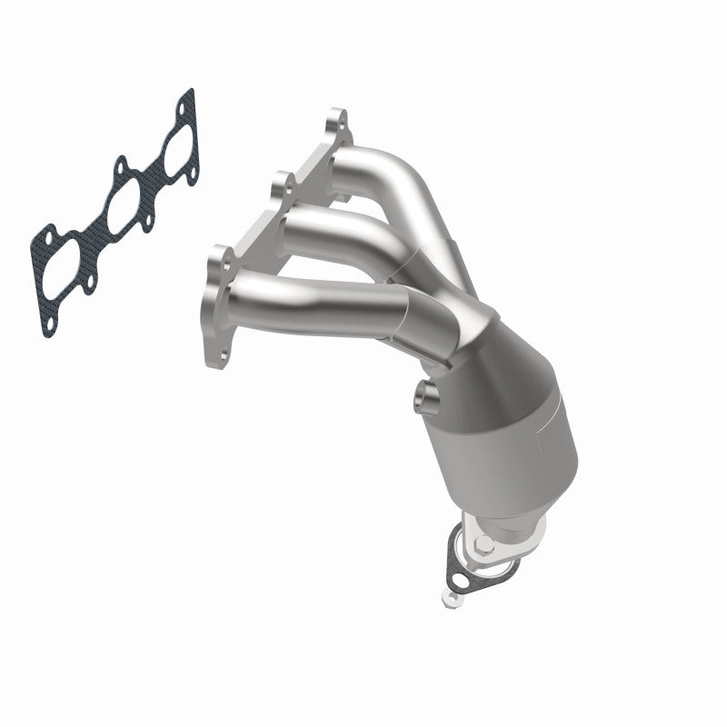 MagnaFlow 452021 carb manifold converter, opposite rear three-quarter view of the turntable spin