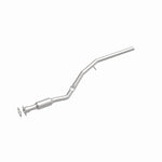 MagnaFlow 93202 hm grade direct-fit catalytic converter, front three-quarter view of the turntable spin