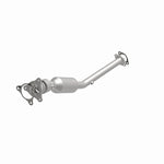 MagnaFlow 51905 oem grade direct-fit catalytic converter, opposite front three-quarter view of the turntable spin