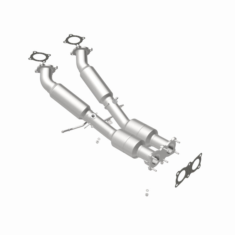 MagnaFlow 52276 oem grade direct-fit catalytic converter, rear view of the turntable spin