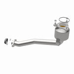 MagnaFlow 452671 carb direct-fit catalytic converter, opposite rear three-quarter view of the turntable spin