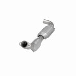 MagnaFlow 458038 carb direct-fit catalytic converter, opposite front three-quarter view of the turntable spin