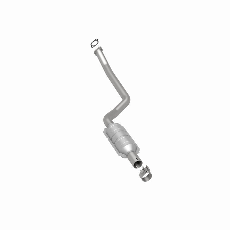 MagnaFlow 24375 hm grade direct-fit catalytic converter, rear three-quarter view of the turntable spin