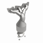 MagnaFlow 51187 oem grade manifold converter, rear three-quarter view of the turntable spin