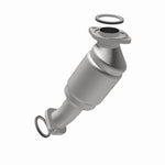 MagnaFlow 93259 hm grade direct-fit catalytic converter, rear view of the turntable spin