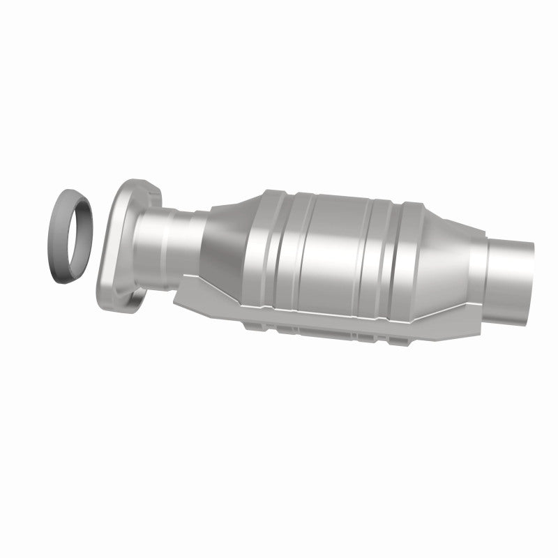 MagnaFlow 93268 hm grade direct-fit catalytic converter, side view of the turntable spin