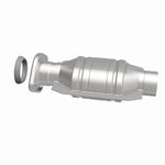 MagnaFlow 93268 hm grade direct-fit catalytic converter, side view of the turntable spin