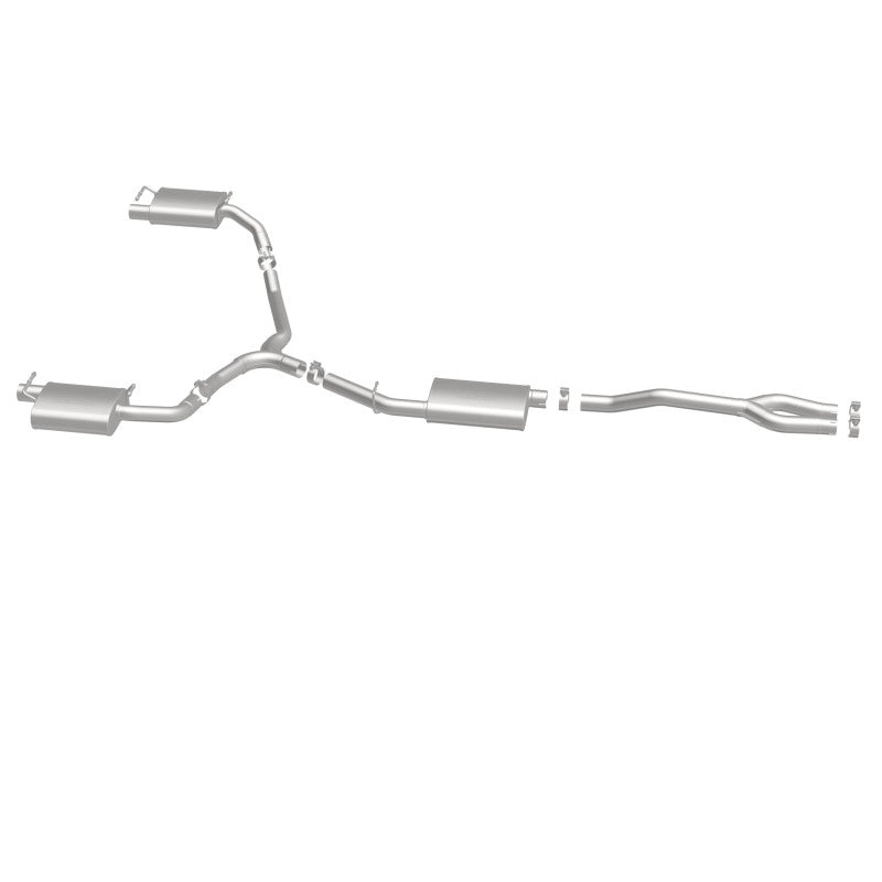 MagnaFlow 19225 street series cat-back exhaust, side view of the turntable spin