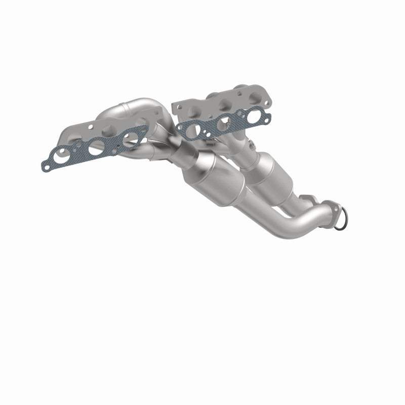 MagnaFlow 49283 oem grade manifold converter, front three-quarter view of the turntable spin