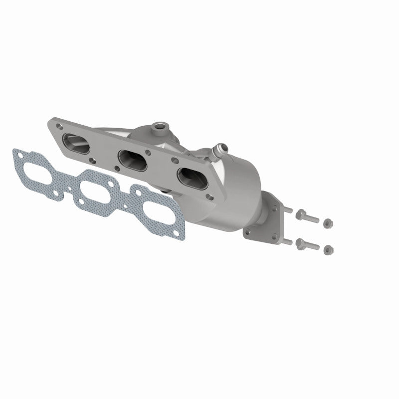 MagnaFlow 50494 hm grade manifold converter, opposite front three-quarter view of the turntable spin