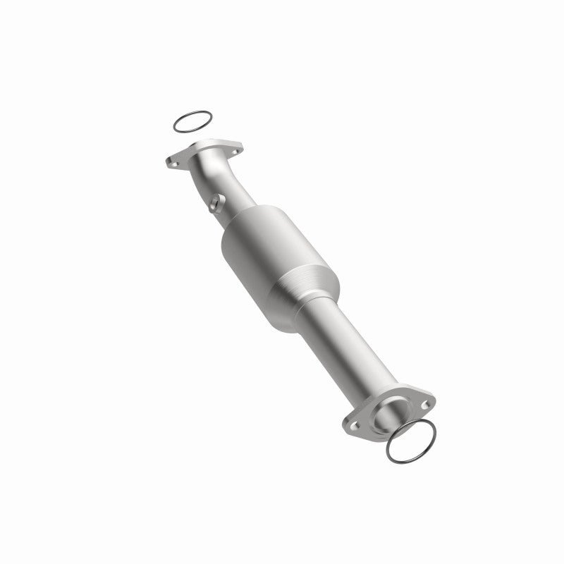 MagnaFlow 5491661 carb direct-fit catalytic converter, rear three-quarter view of the turntable spin