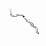 MagnaFlow 93465 hm grade direct-fit catalytic converter, rear three-quarter view of the turntable spin