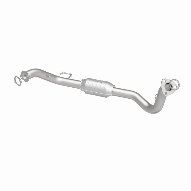 MagnaFlow 49430 oem grade direct-fit catalytic converter, opposite rear three-quarter view of the turntable spin