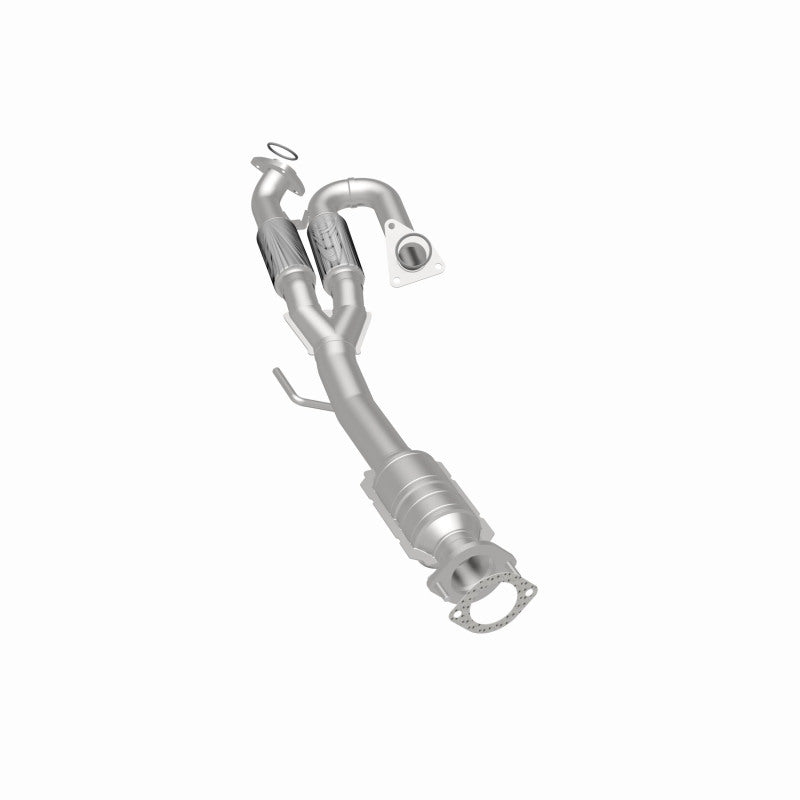 MagnaFlow 52234 oem grade direct-fit catalytic converter, rear three-quarter view of the turntable spin