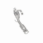 MagnaFlow 52234 oem grade direct-fit catalytic converter, rear three-quarter view of the turntable spin