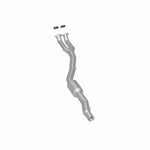 MagnaFlow 4481683 carb direct-fit catalytic converter, rear three-quarter view of the turntable spin