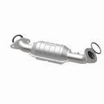 MagnaFlow 24930 hm grade direct-fit catalytic converter, opposite rear three-quarter view of the turntable spin