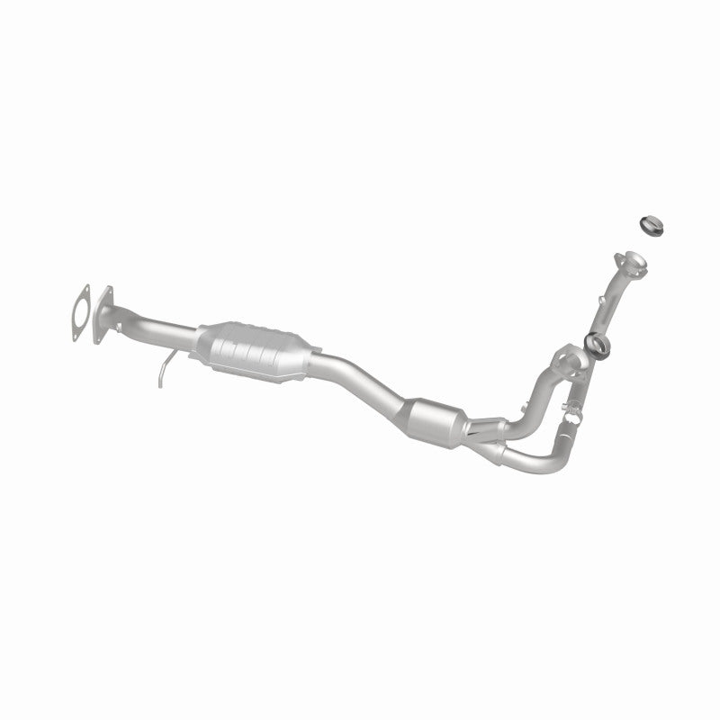 MagnaFlow 23139 hm grade direct-fit catalytic converter, opposite rear three-quarter view of the turntable spin