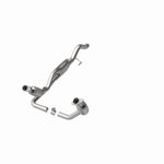MagnaFlow 93181 hm grade direct-fit catalytic converter, opposite front three-quarter view of the turntable spin