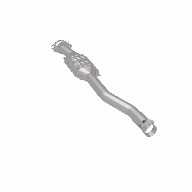 MagnaFlow 52103 oem grade direct-fit catalytic converter, rear three-quarter view of the turntable spin