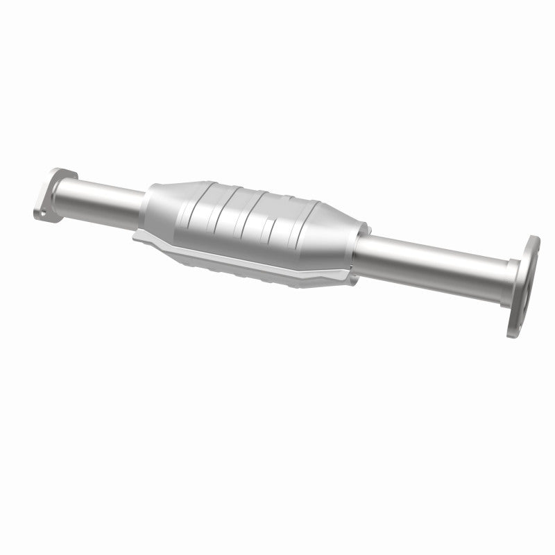 MagnaFlow 49570 oem grade direct-fit catalytic converter, opposite rear three-quarter view of the turntable spin