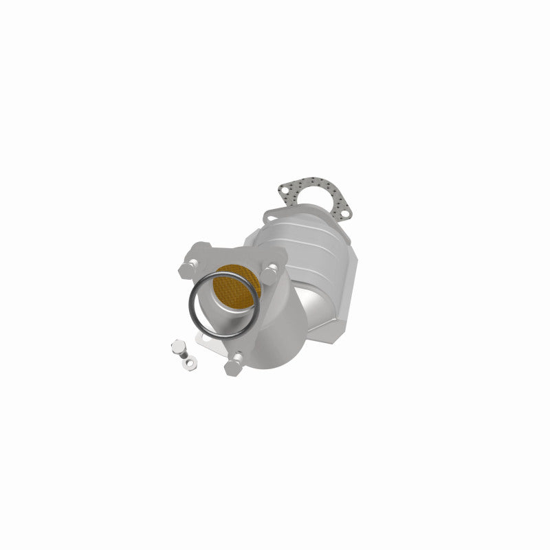 MagnaFlow 551143 carb direct-fit catalytic converter, side view of the turntable spin