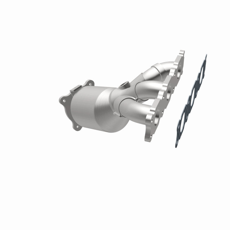 MagnaFlow 52167 oem grade manifold converter, opposite rear three-quarter view of the turntable spin